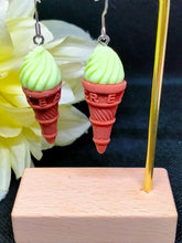 Load image into Gallery viewer, Novelty Ice Cream Cone Earrings - Fun Summer Dessert

