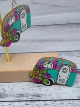 Load image into Gallery viewer, Wooden Caravan Earrings (A) - Novelty Jewellery Gift
